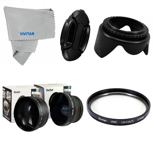 58MM Fisheye, Telephoto, Macro, UV Filter, Hood, Cap for Canon EOS Rebel T3 T3I