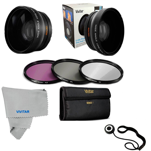 52MM Wide Angle Lens Macro, UV CPL FLD Filter Kit for Nikon D5200 D5300 D90 D80